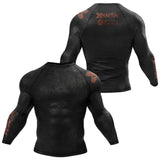 Accent Minimalist Long Sleeve Brown/Black Compression Shirt XMARTIAL
