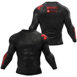 Accent Minimalist Long Sleeve Brown/Black Compression Shirt XMARTIAL