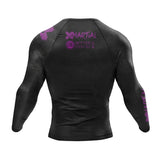 Accent Minimalist Long Sleeve White/Black Compression Shirt XMARTIAL