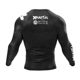 Accent Minimalist Long Sleeve White/Black Compression Shirt XMARTIAL