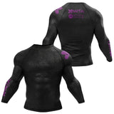 Accent Minimalist Long Sleeve White/Black Compression Shirt XMARTIAL