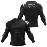 Accent Minimalist Long Sleeve White/Black Compression Shirt XMARTIAL