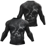 BJJ Rash Guard Black Indigo Mushroom X-Tech 25 Series XMARTIAL