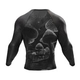 BJJ Rash Guard Black Indigo Mushroom X-Tech 25 Series XMARTIAL
