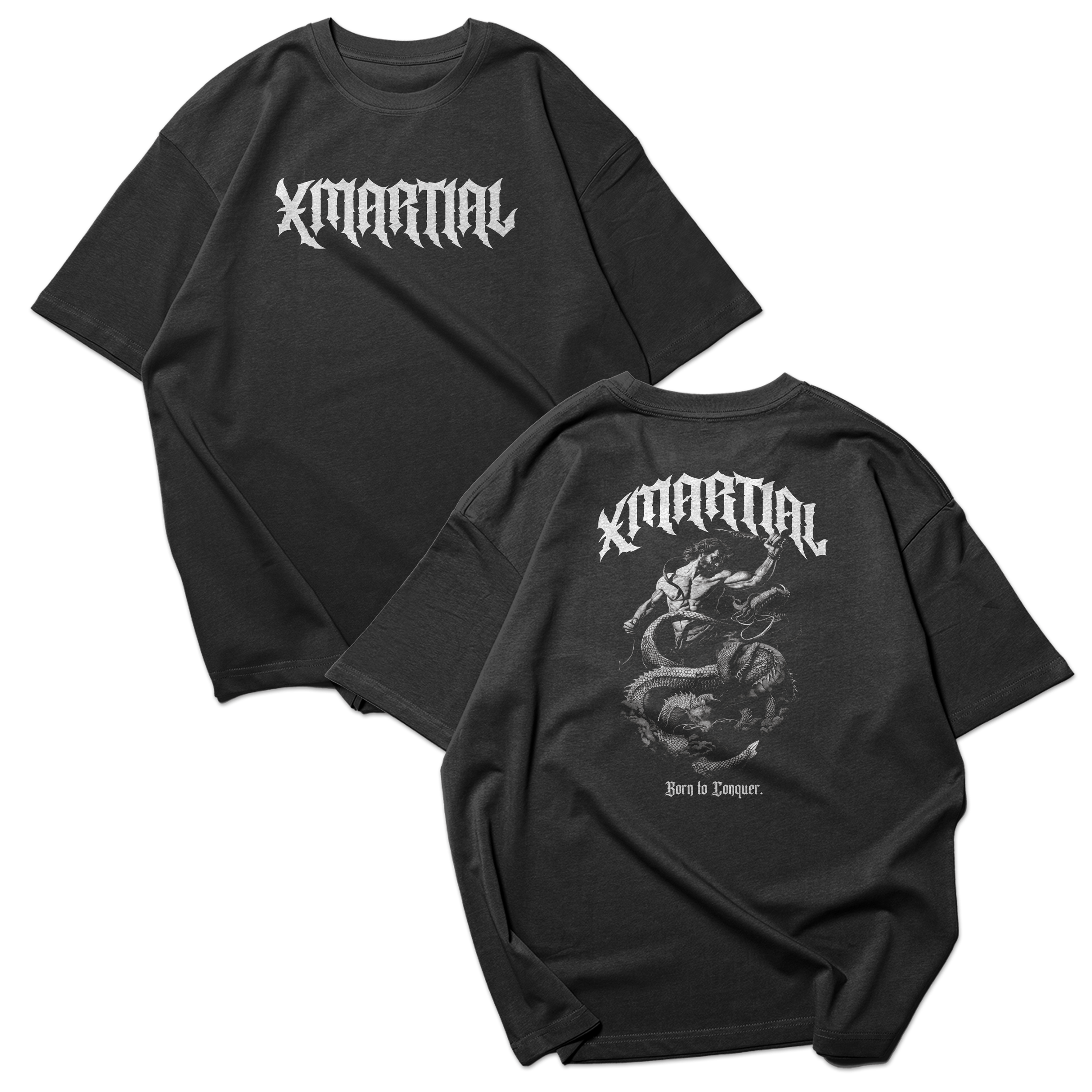 Born to Conquer Oversized Faded T-Shirt - Main Image