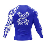 Full Minimalist Long Sleeve Blue Compression Shirt XMARTIAL