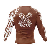 Full Minimalist Long Sleeve Brown Compression Shirt XMARTIAL