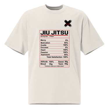 Jiu Jitsu Shirt Oversized Nutrition Label XMARTIAL