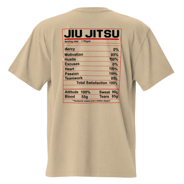 Jiu Jitsu Shirt Oversized Nutrition Label XMARTIAL