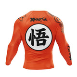 Kanji Long Sleeve Orange Compression Shirt XMARTIAL