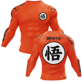 Kanji Long Sleeve Orange Compression Shirt XMARTIAL