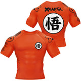 Kanji Orange BJJ Rash Guard XMARTIAL