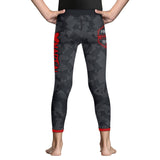 Kids BJJ Spats Black Camo Fight Team X-Tech 25 Series XMARTIAL
