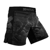 Kids Grappling Shorts Black Indigo Mushroom X-Tech 25 Series XMARTIAL