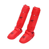 Red Combat Ready Muay Thai Gloves and Shin Guards XMARTIAL