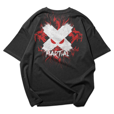Roaring Flame Oversized Faded T-Shirt XMARTIAL