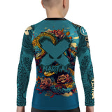 Skull Serpent Blossom Kids BJJ Rash Guard XMARTIAL