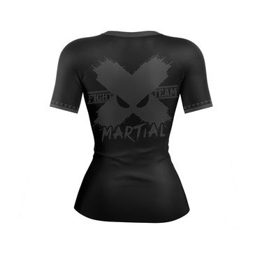 Women's BJJ Rash Guard Black Fight Team X-Tech 25 Series XMARTIAL