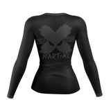 Women's BJJ Rash Guard Black Fight Team X-Tech 25 Series XMARTIAL