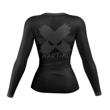 Women's BJJ Rash Guard Black Fight Team X-Tech 25 Series XMARTIAL
