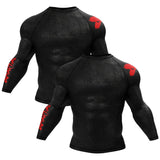 Accent Minimalist Long Sleeve Brown/Black Compression Shirt XMARTIAL