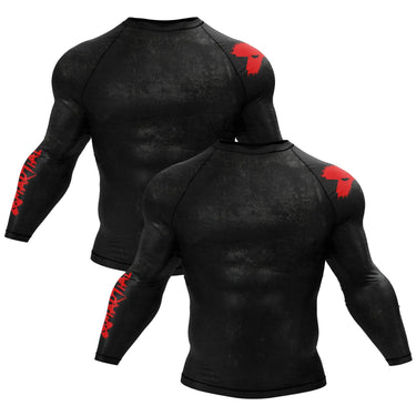 Accent Minimalist Long Sleeve Brown/Black Compression Shirt XMARTIAL