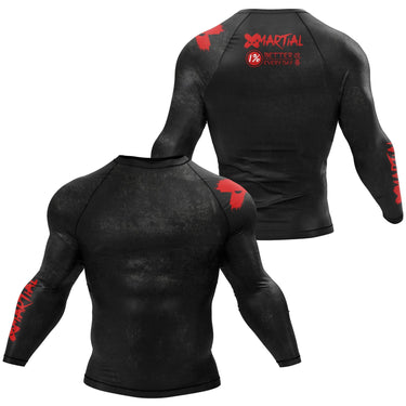 Accent Minimalist Long Sleeve Brown/Black Compression Shirt XMARTIAL