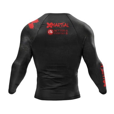Accent Minimalist Long Sleeve Brown/Black Compression Shirt XMARTIAL