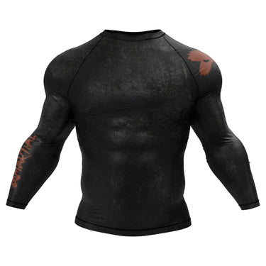 Accent Minimalist Long Sleeve Brown/Black Compression Shirt XMARTIAL