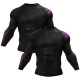 Accent Minimalist Long Sleeve White/Black Compression Shirt XMARTIAL