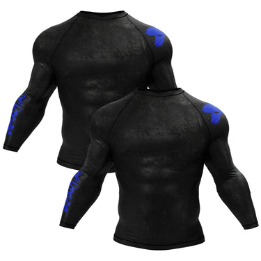 Accent Minimalist Long Sleeve White/Black Compression Shirt XMARTIAL