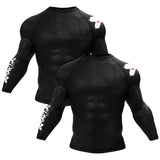 Accent Minimalist Long Sleeve White/Black Compression Shirt XMARTIAL
