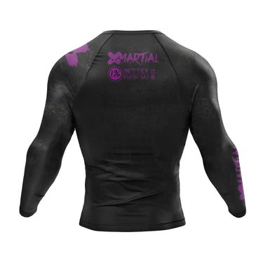 Accent Minimalist Long Sleeve White/Black Compression Shirt XMARTIAL