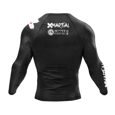 Accent Minimalist Long Sleeve White/Black Compression Shirt XMARTIAL