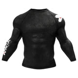 Accent Minimalist Long Sleeve White/Black Compression Shirt XMARTIAL
