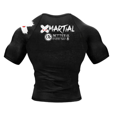 Accent Minimalist White/Black Compression Shirt XMARTIAL