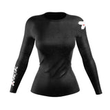 Accent Minimalist Women's Long Sleeve White/Black Compression Shirt XMARTIAL