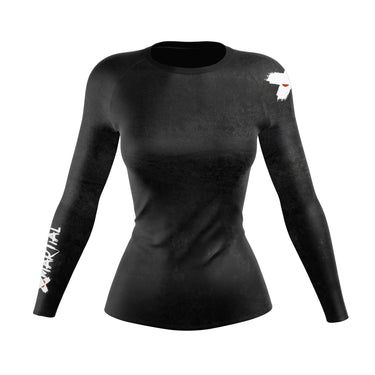 Accent Minimalist Women's Long Sleeve White/Black Compression Shirt XMARTIAL