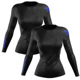 Accent Minimalist Women's Long Sleeve White/Black Compression Shirt XMARTIAL