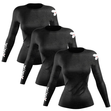 Accent Minimalist Women's Long Sleeve White/Black Compression Shirt XMARTIAL