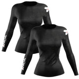 Accent Minimalist Women's Long Sleeve White/Black Compression Shirt XMARTIAL
