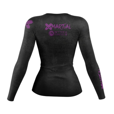 Accent Minimalist Women's Long Sleeve White/Black Compression Shirt XMARTIAL