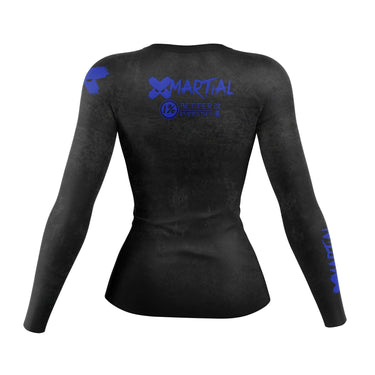Accent Minimalist Women's Long Sleeve White/Black Compression Shirt XMARTIAL