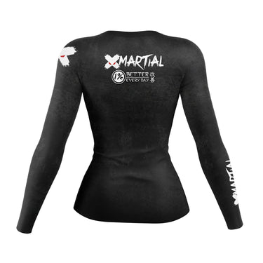Accent Minimalist Women's Long Sleeve White/Black Compression Shirt XMARTIAL