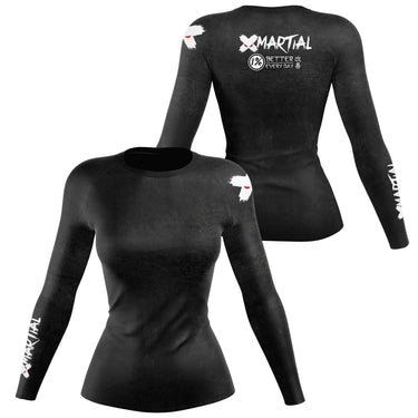 Accent Minimalist Women's Long Sleeve White/Black Compression Shirt XMARTIAL