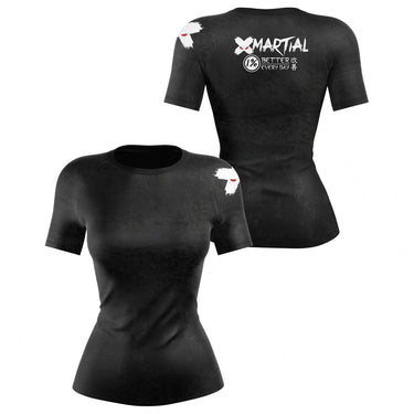 Accent Minimalist Women's White/Black Compression Shirt XMARTIAL