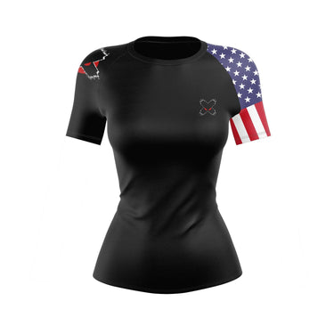 American Warrior Women’s Black Compression Shirt XMARTIAL