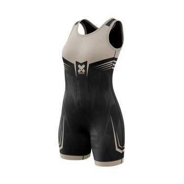 Beige Slammer Women's Wrestling Singlet XMARTIAL