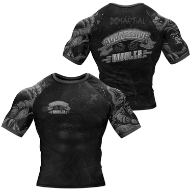 BJJ Rash Guard Black Aggressive Cuddles X-Tech 25 Series XMARTIAL