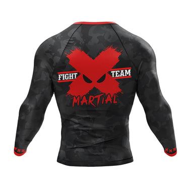 BJJ Rash Guard Black Camo Fight Team X-Tech 25 Series XMARTIAL